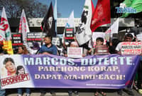 (FILE) Various militant group stage a protest at House of Representatives in Quezon City on Thursday January 22 2026, in support of the impeachment complaint file against President Ferdinand Marcos Jr. to hold accountable for the widespread corruption.