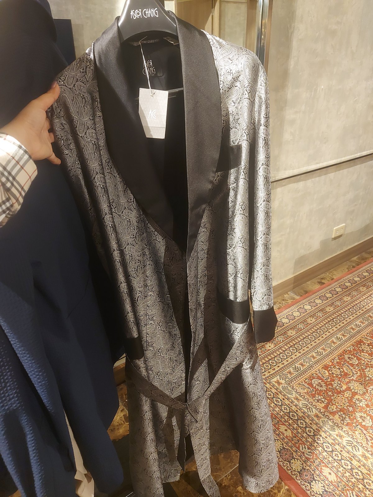 THIS tuxedo given a robe treatment signifies that workwear is becoming more casual.