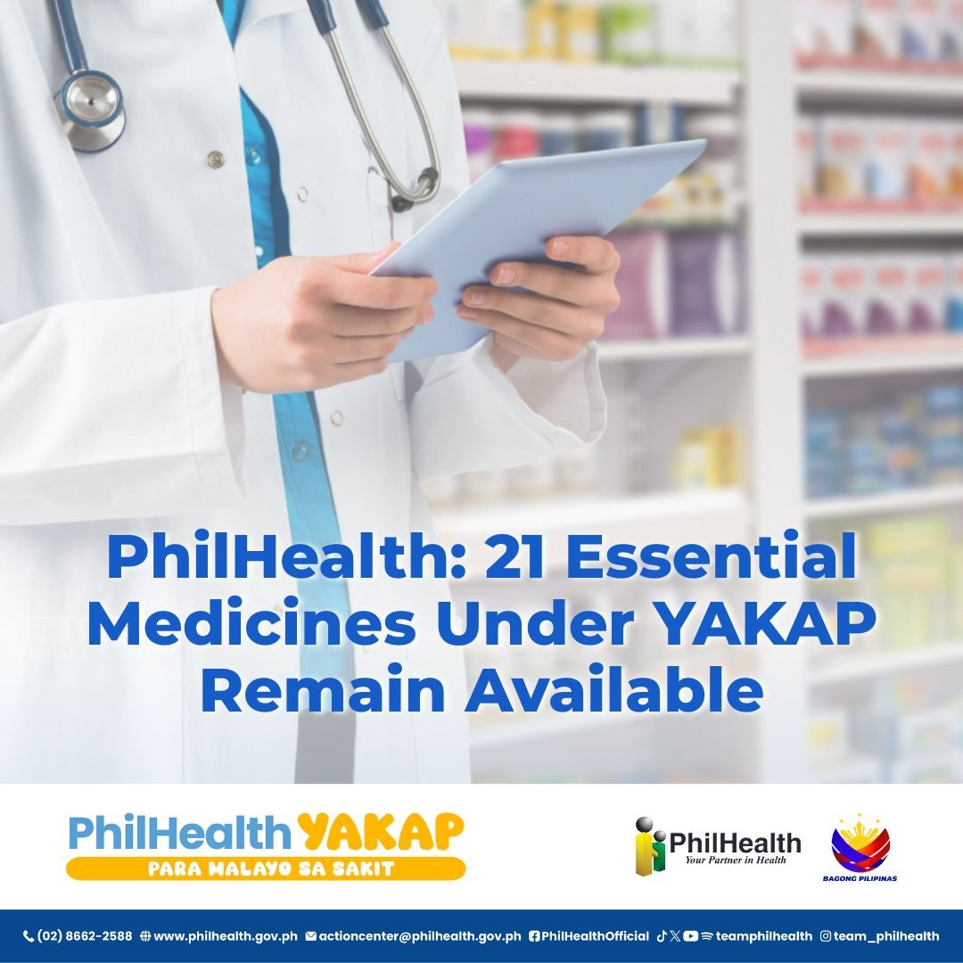 PhilHealth assures availability of 21 essential medicines under YAKAP