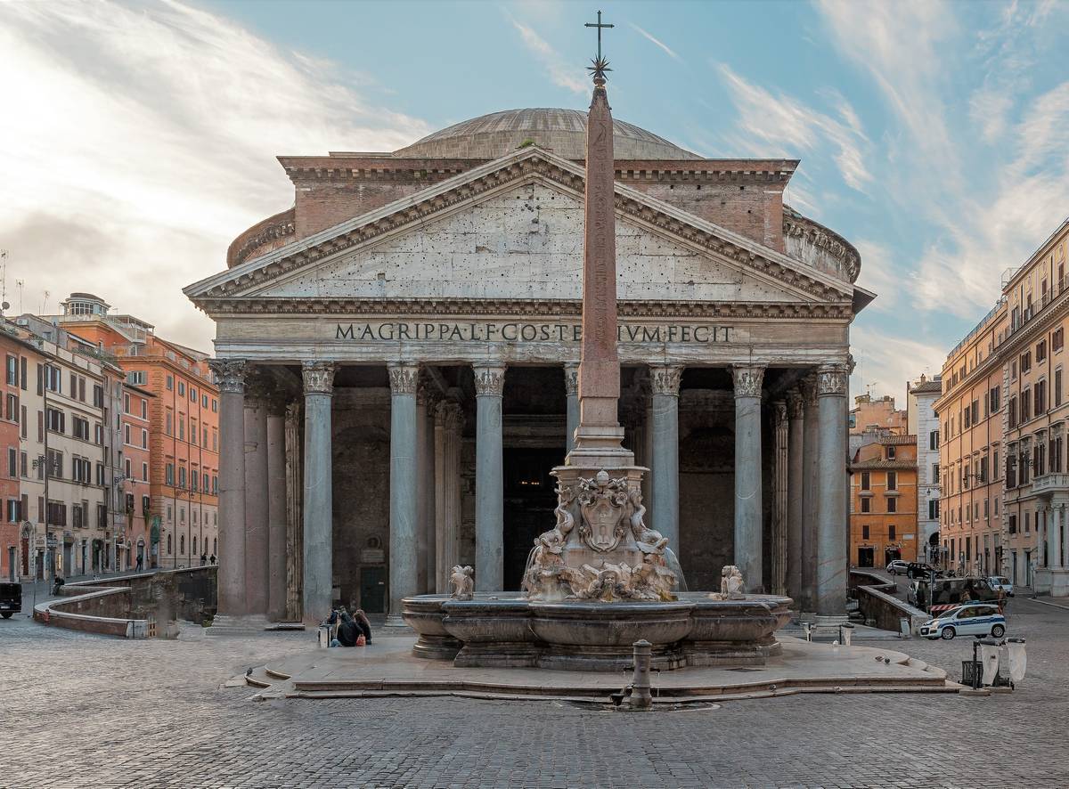 THE Pantheon in front of the Piazza della Rotonda.