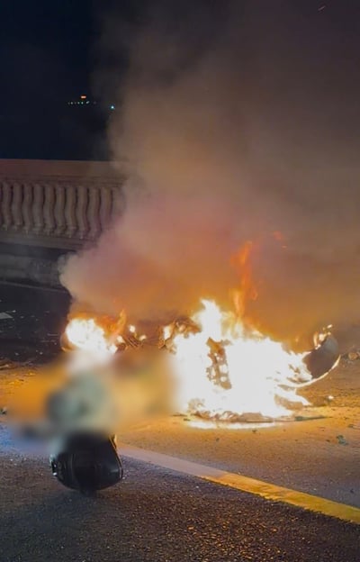 Teen rider killed as motorcycle hits parked SUV, catches fire in Laoag
