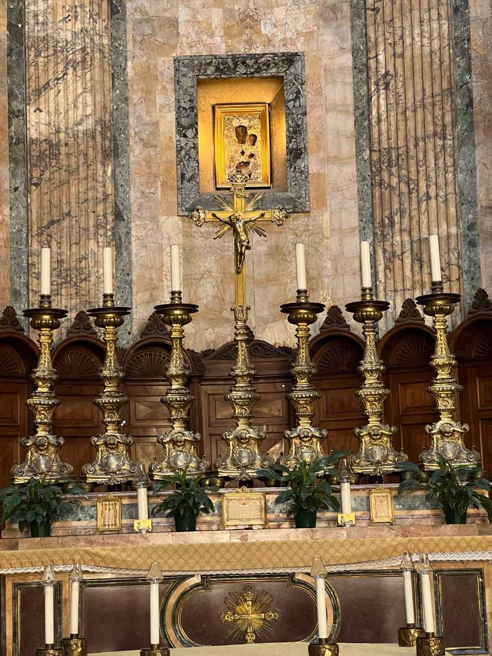 A ZOOMED in view of the altar.
