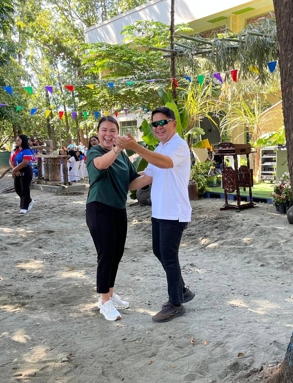 SAN Nicolas Mayor Ed Mar Vincent Bonoan shares a light moment with Nayong Pilipino Executive Director Marygrace Ac-ac during the event.