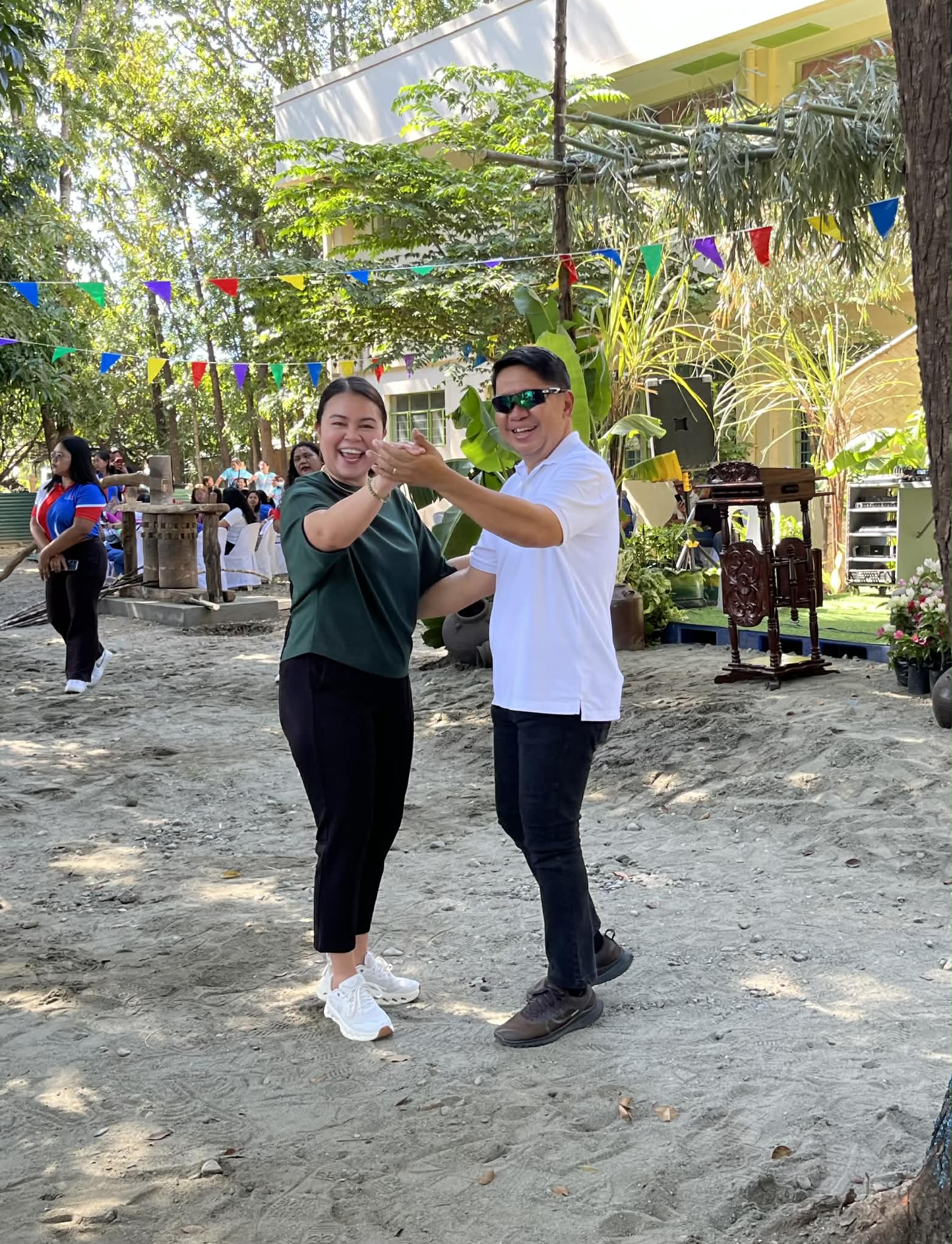 SAN Nicolas Mayor Ed Mar Vincent Bonoan shares a light moment with Nayong Pilipino Executive Director Marygrace Ac-ac during the event.