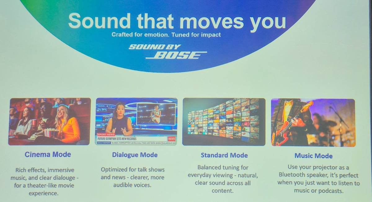 Epson partnered with Bose to deliver quality sound