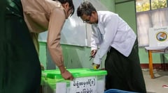 Pro-military party declares victory
in junta-run polls