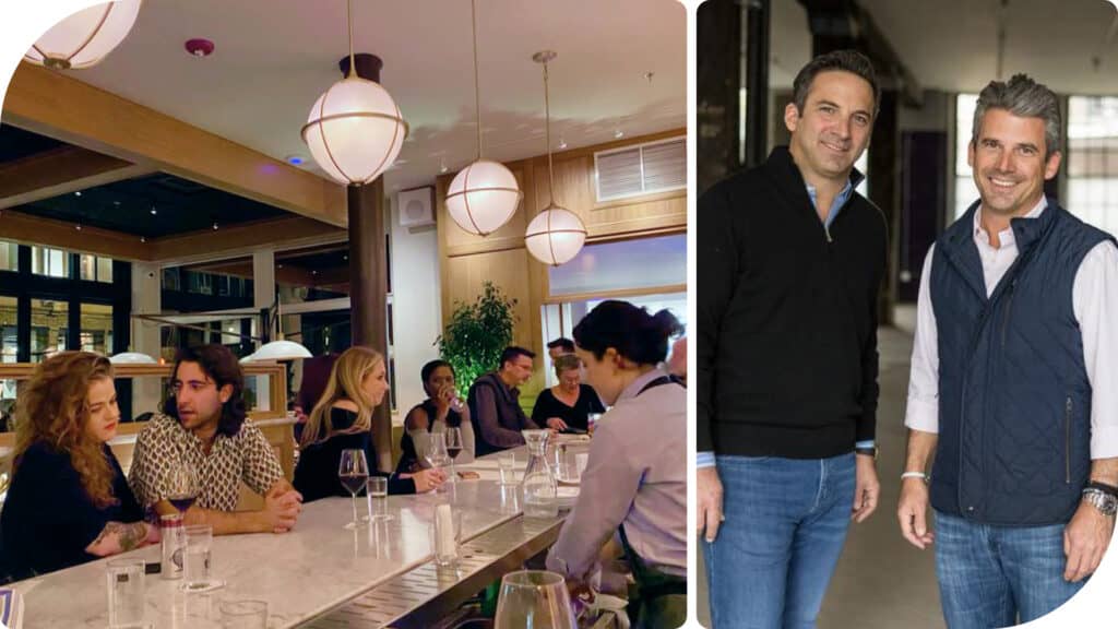 LEFT: An upstairs bar complements the downstairs dining area; Right: Brother-owners John Lanni (left) and Joe Lanni (right).