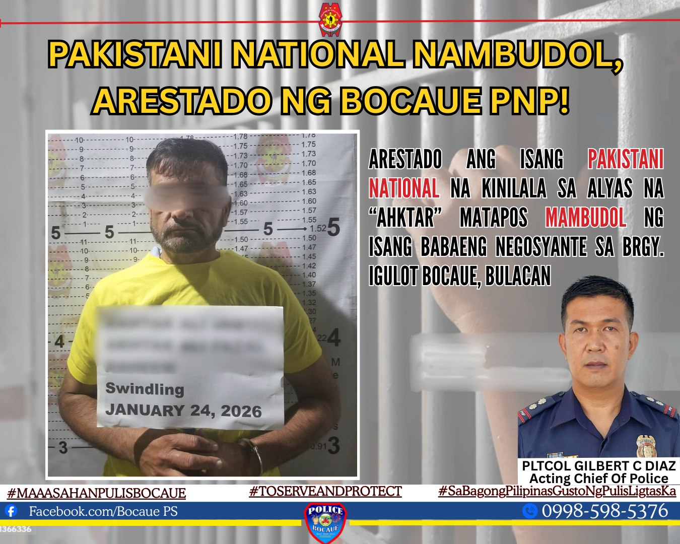 Budol ni Pakistani nahuli ng Pulis Bocaue