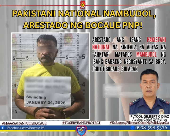 Budol ni Pakistani nahuli ng Pulis Bocaue