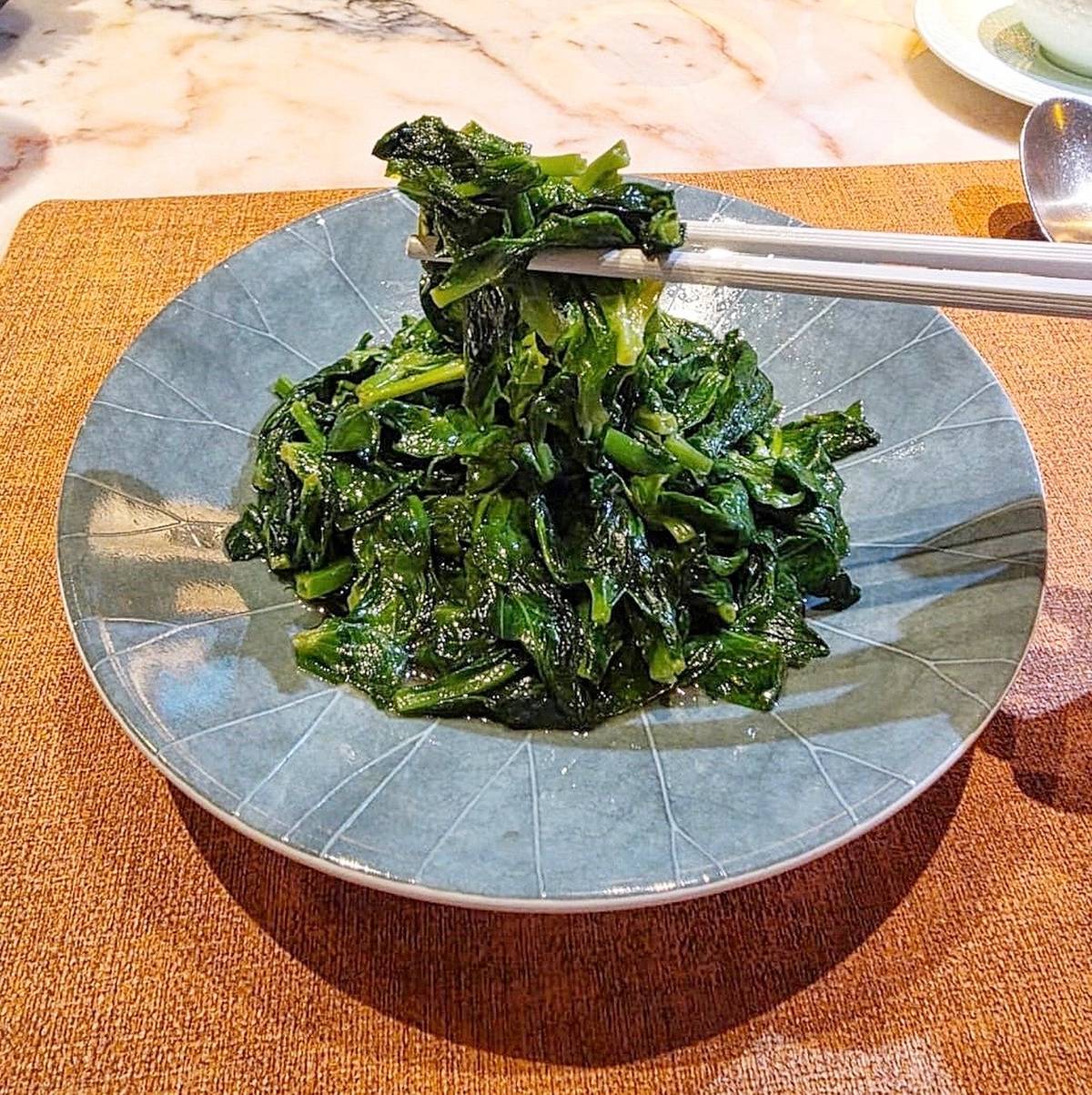 SHAN Su, a seasonal vegetable was one of the most memorable plates of the meal.