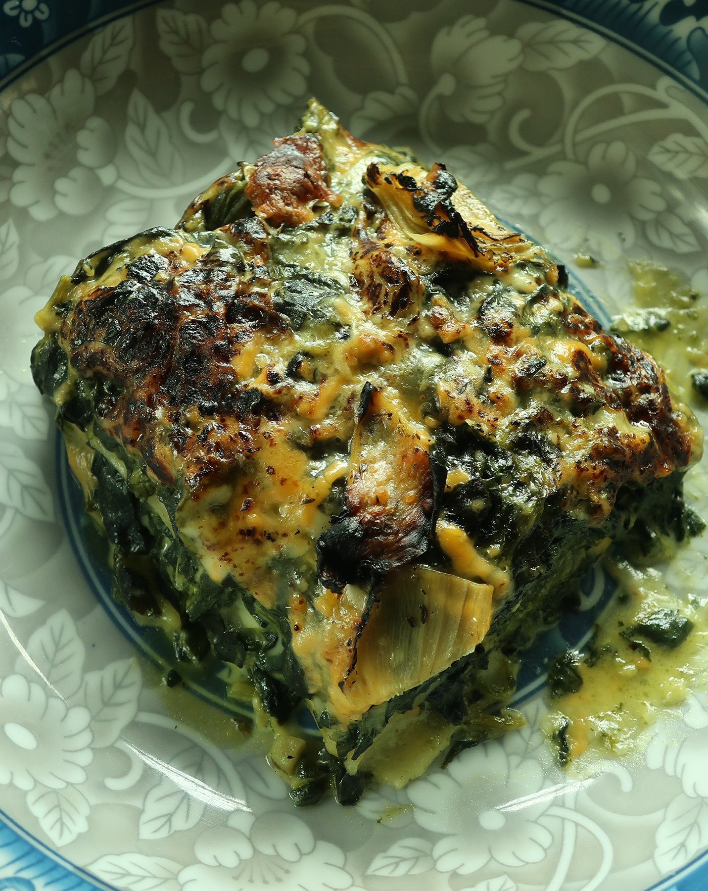 A SERVING of Lasagna by Tito Oye’s Spinach and Artichoke Cream Lasagna.