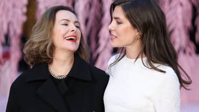 MONACO royal Charlotte Casiraghi right), granddaughter of Grace Kelly, reunites with her former mother-in-law Carole Bouquet (left) at the Chanel Haute Couture Show in Paris on 27 January 2026.