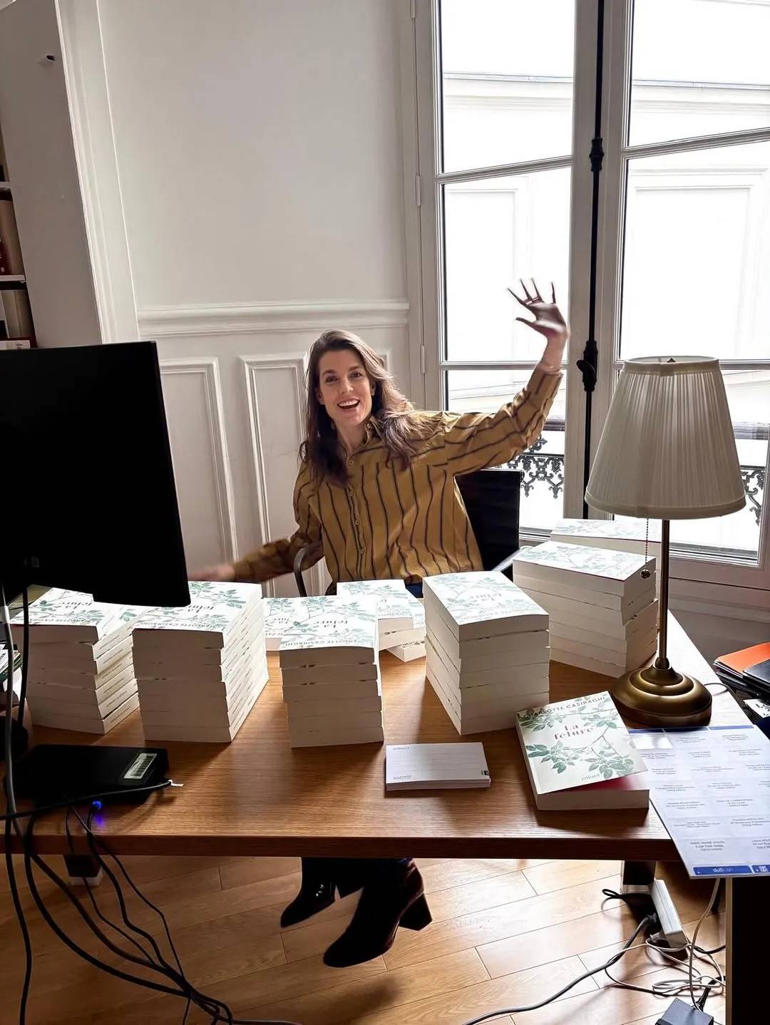 Casiraghi embodies "Sorbonne Chic" as she celebrates the publication of her literary solo debut.