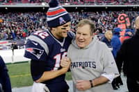FORMER quarterback for New England Patrioats Tom Brady (left) with his former head coach Bill Belichick.