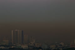 Morning smog blankets Manila skyline