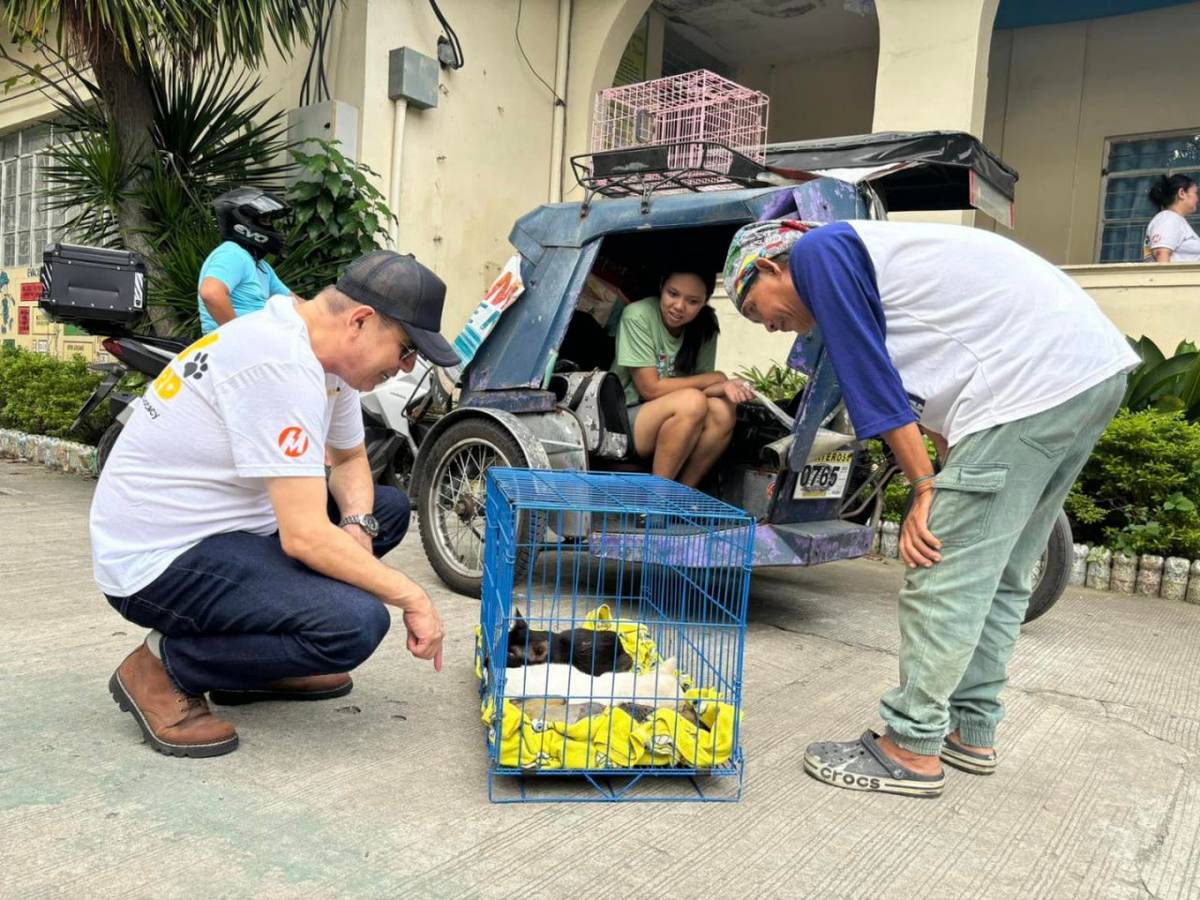 MERALCO’S vice president and head of Corporate Communications, Joe R. Zaldarriaga (left), engages with community members during the ‘Spay It Forward’ campaign in Pateros, supporting responsible pet ownership and animal welfare.