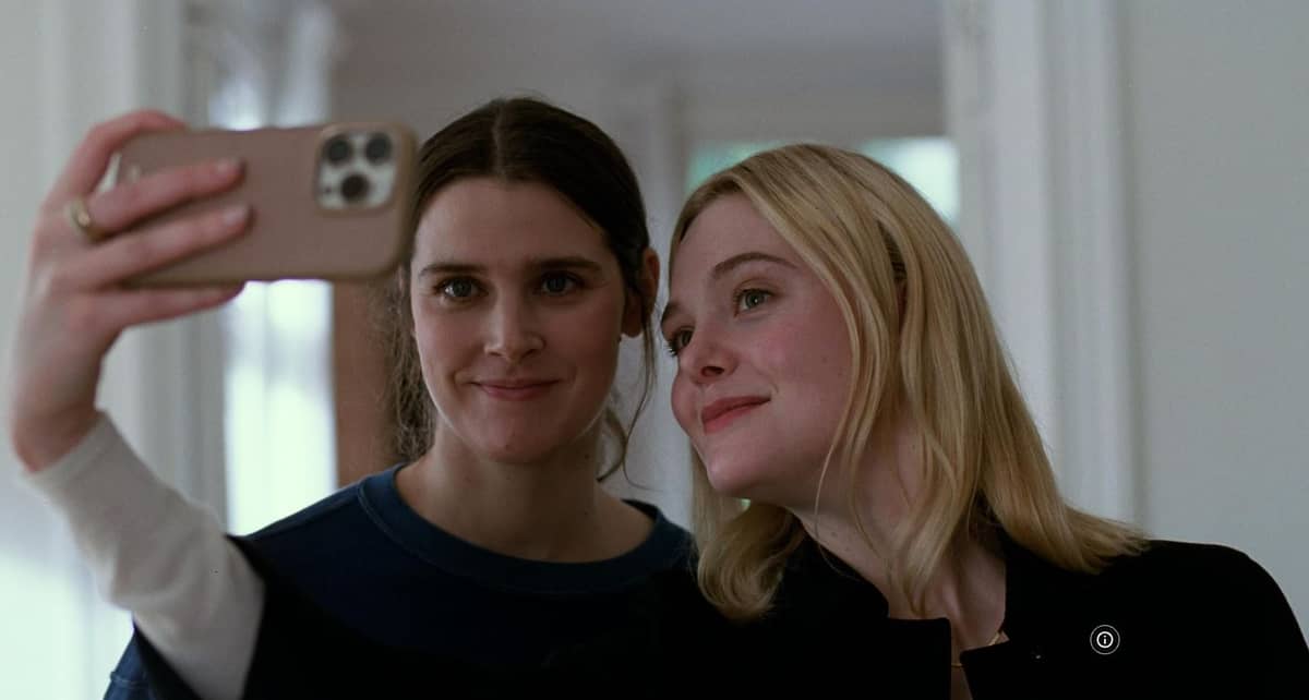 ELLE Fanning and Inga Ibsdotter Lilleaas in ‘Sentimental Value’ (2025).