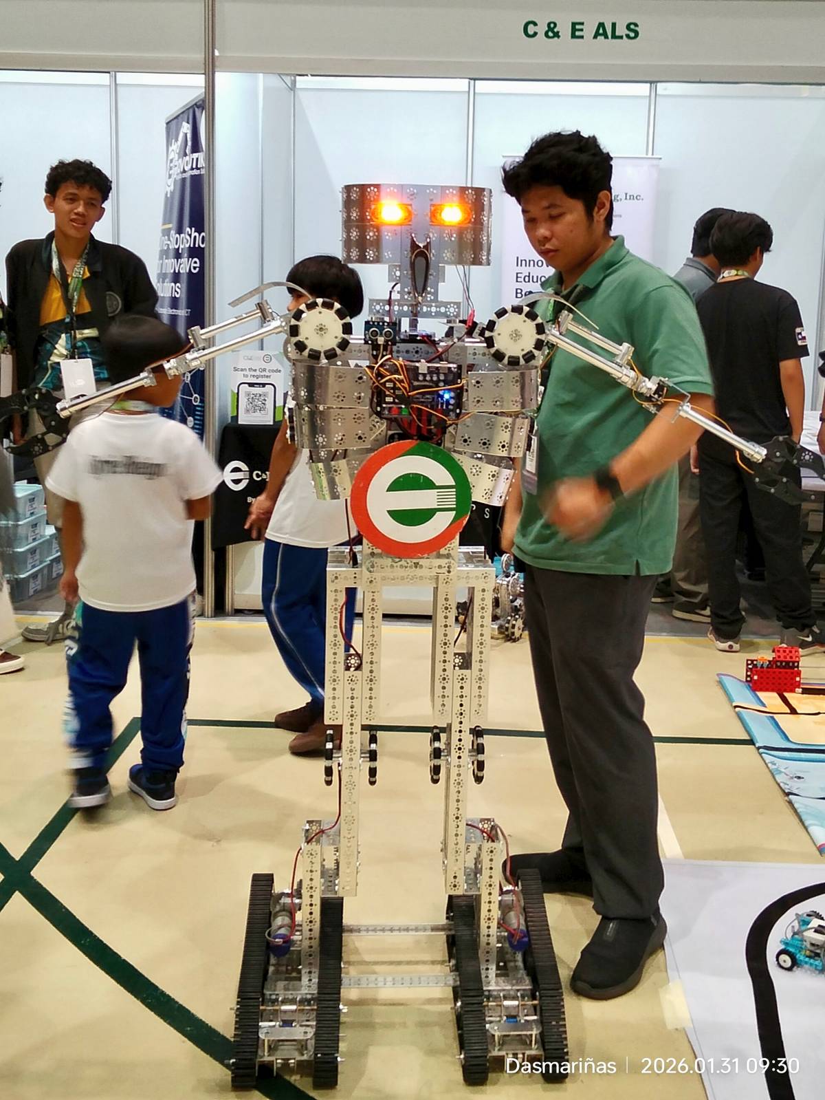 Bakal can be made to walk or raise its arms using a remote control.