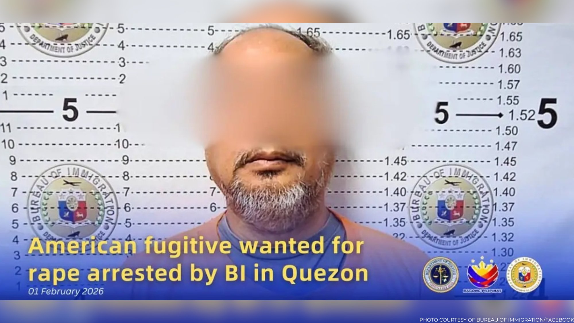 BI nabs American fugitive wanted for rape