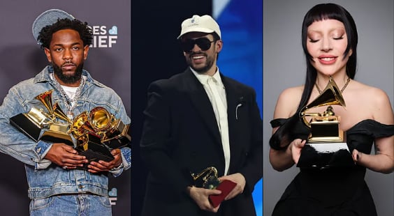 Early wins for Kendrick Lamar, Bad Bunny, Lady Gaga as Grammys 2026 begins