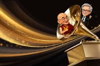 TIBETAN spiritual leader, the Dalai Lama (left), and American director Steven Spielberg share the Grammys limelight.