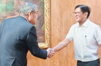 Mitsubishi president and CEO Katsuya Nakanishi (left) met President Ferdinand Marcos Jr. at Malacañang Palace on Monday to discuss future investment opportunities in various sectors, particularly infrastructure, manufacturing, energy and financial technology.