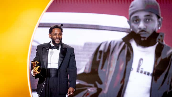 Kendrick Lamar speaks onstage during the 68th GRAMMY Awards at Crypto.com Arena on February 01, 2026 in Los Angeles, California.