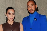 Kim Kardashian and Scuderia Ferrari F1 Team driver Lewis Hamilton