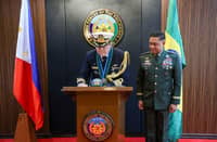 Captain Luciano da Silva Maciel, Brazil Defense Attaché to the Philippines, signs the guestbook during his introductory call to General Romeo S Brawner Jr, AFP Chief of Staff at Camp Aguinaldo, Quezon City on February 3, 2026. (Photo by PFC Carmelotes PN(M)/PAOAFP)
