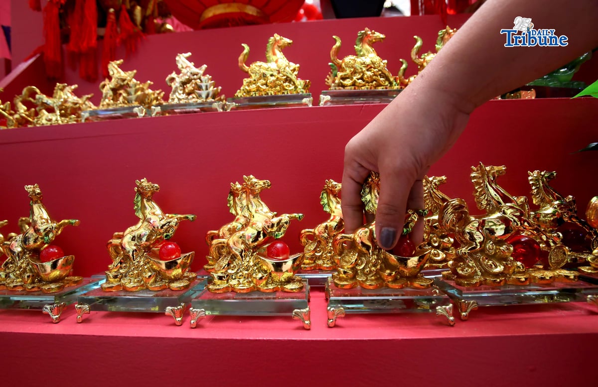 (February 03 2026) Sales lady at SM North Edsa arrange her selling horse lucky charm on Tuesday February 3 2026, in Chinese horoscope 2026 is a year of the Fire Horse, According to Feng Shui expert, 2026 is the year of the Fire Horse, which is synonymous with passion and determination. Photo/Analy Labor