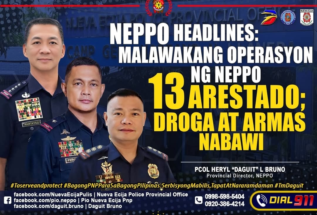 Nueva Ecija police net 13 in provincewide manhunt