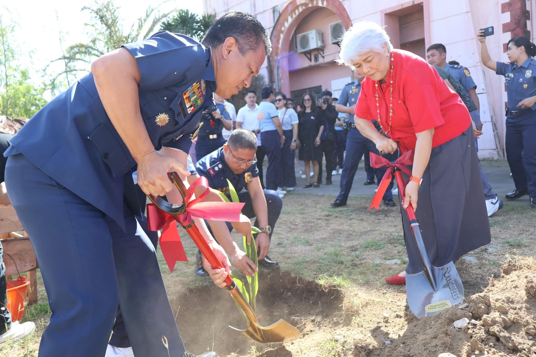 Ilocos Norte police, officials plant 208 coconut seedlings for founding anniversary