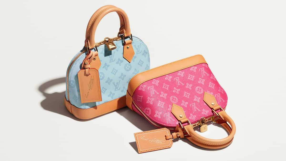 ALMA Monogram Origine Bleu Courrier and Rose Ruban