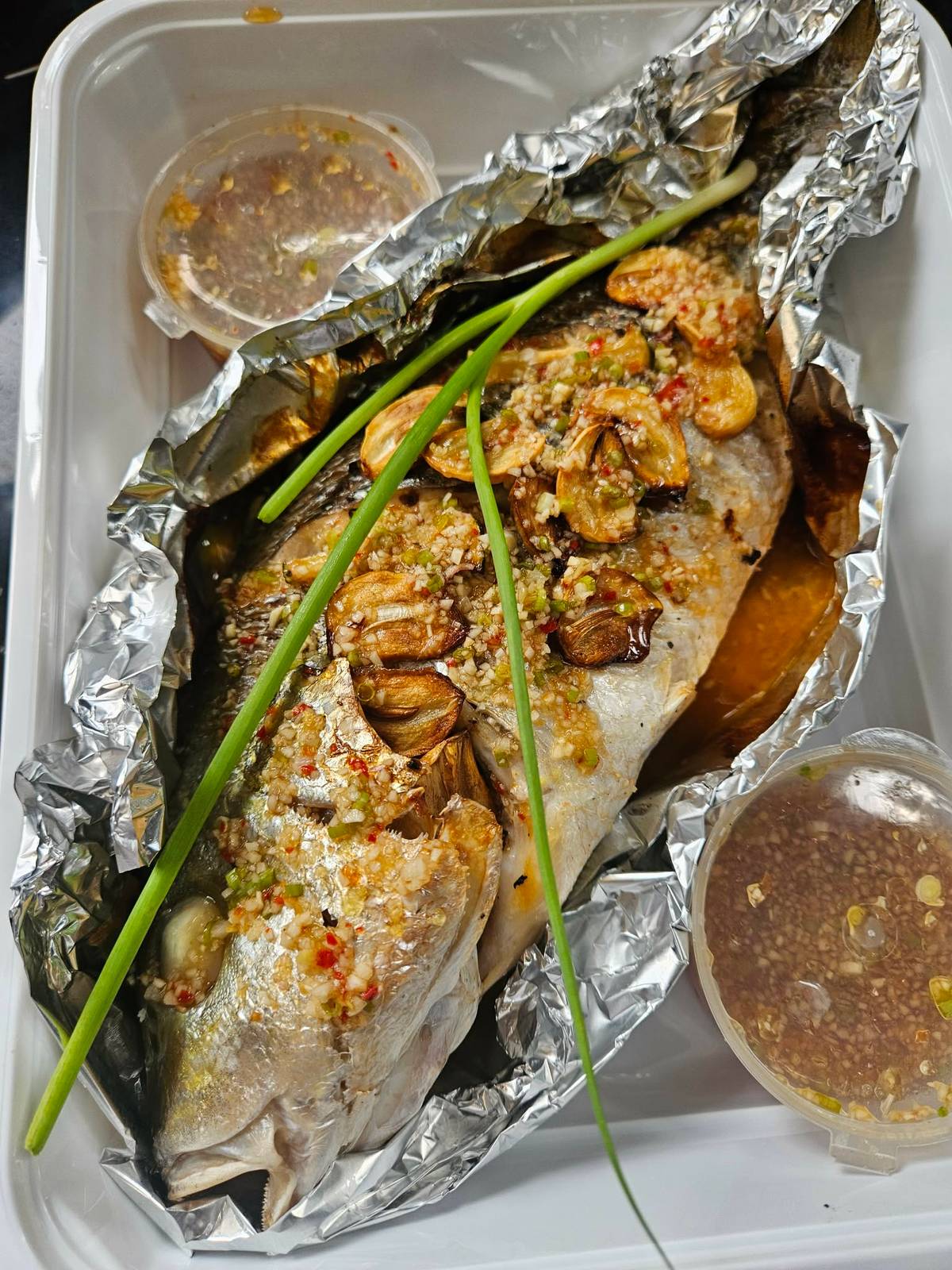 GARLIC Baked Lapu-lapu.