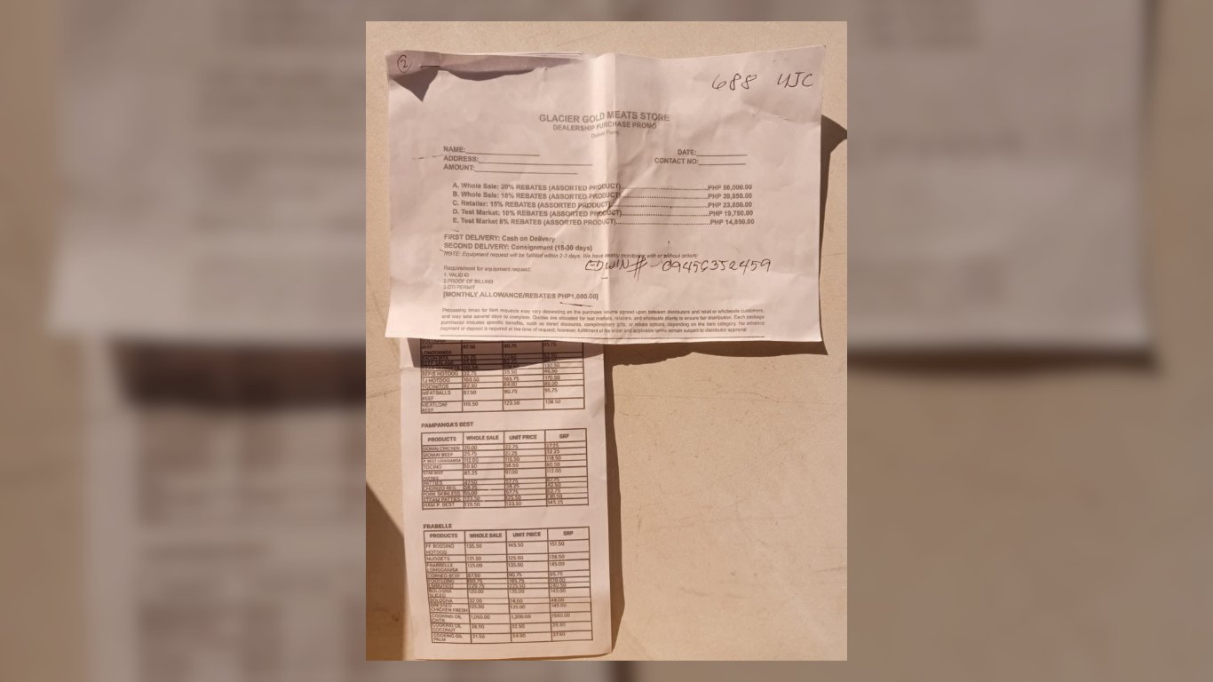Buguias residents warned vs motorcycle scam offering frozen goods, free freezer