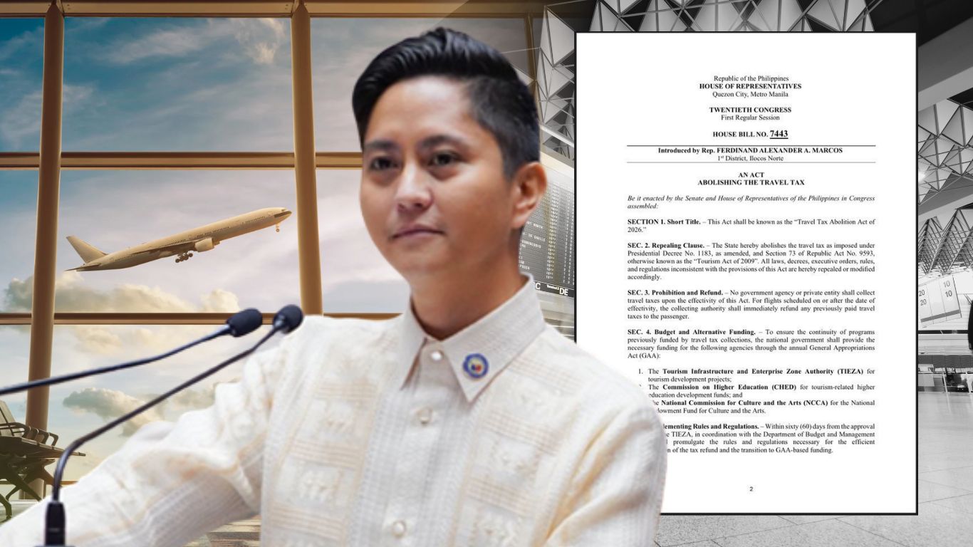 Solon bats for Sandro Marcos' bill for travel tax abolition