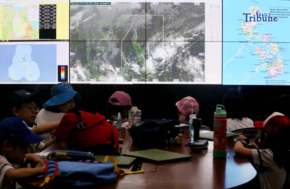 (February 04 2026) Grade 2 students from Taguig City learn basic weather and climate forecasting and receives a typhoon preparedness briefing from PAGASA weather specialists during their educational trip at the PAGASA Weather and Flood Forecasting Center (WFFC) in Quezon City on Wednesday, February 4, 2026. Photo/Analy Labor