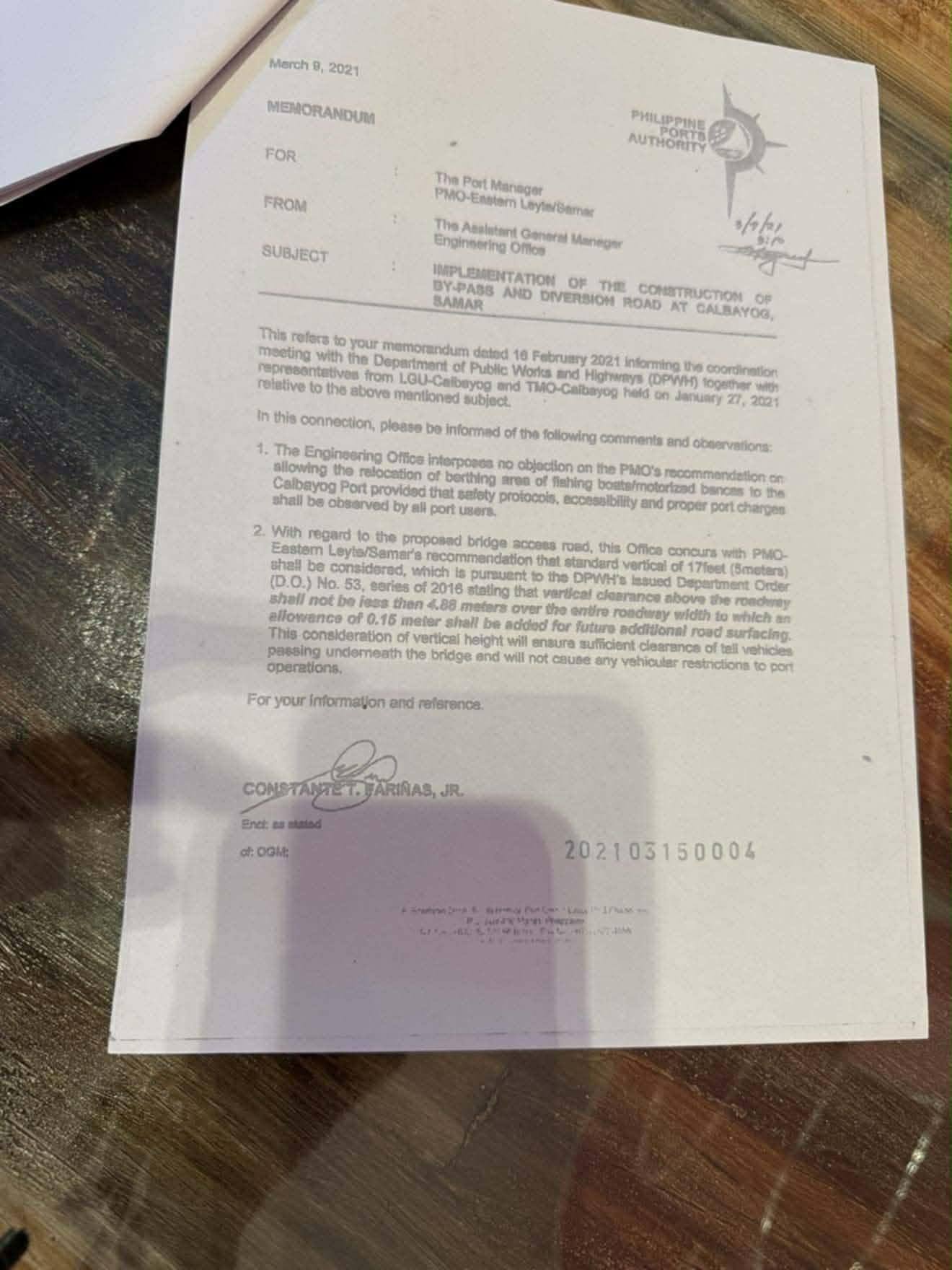 Documents show PPA aware of Calbayog coastal road project