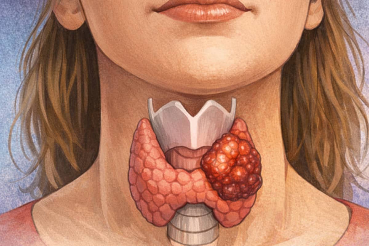 An illustration about thyroid cancer.