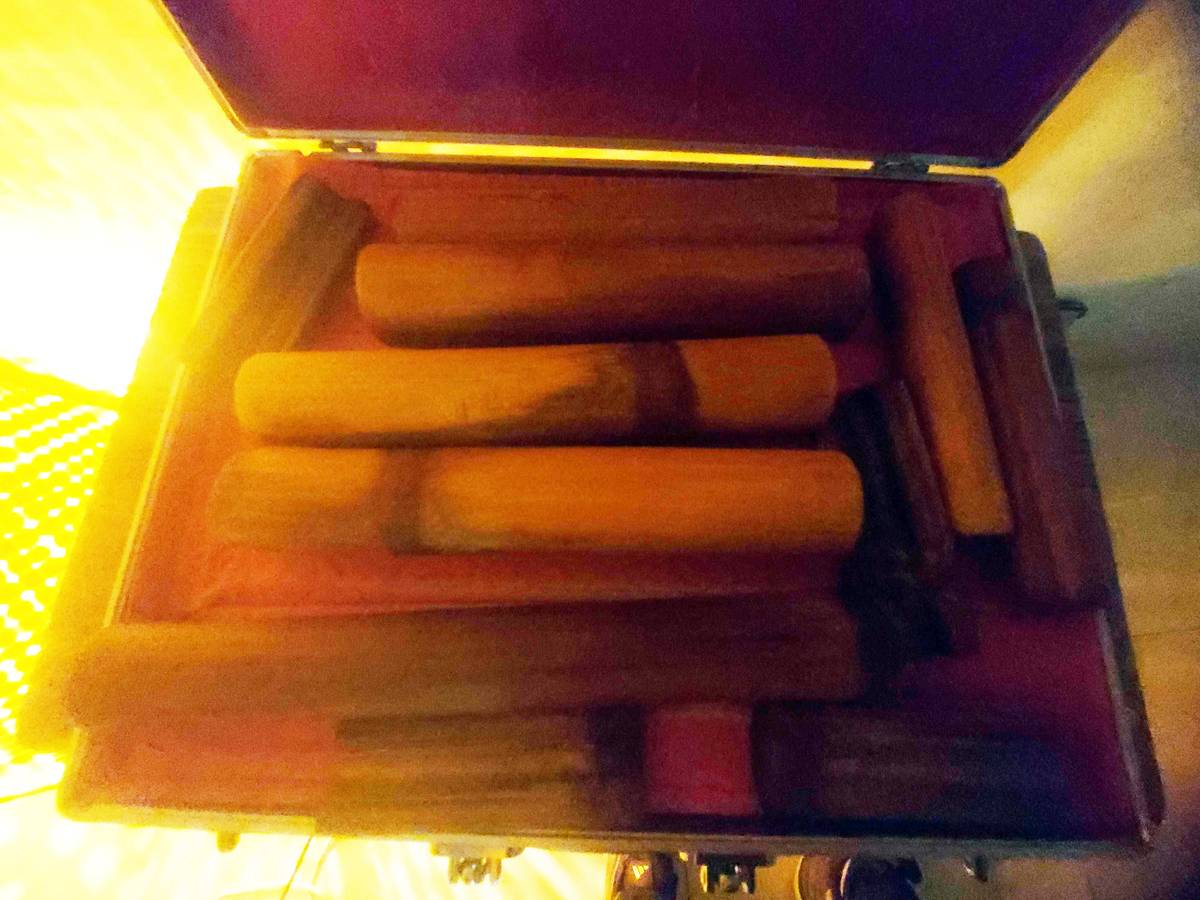 WARM bamboo sticks being used for the signature massage.