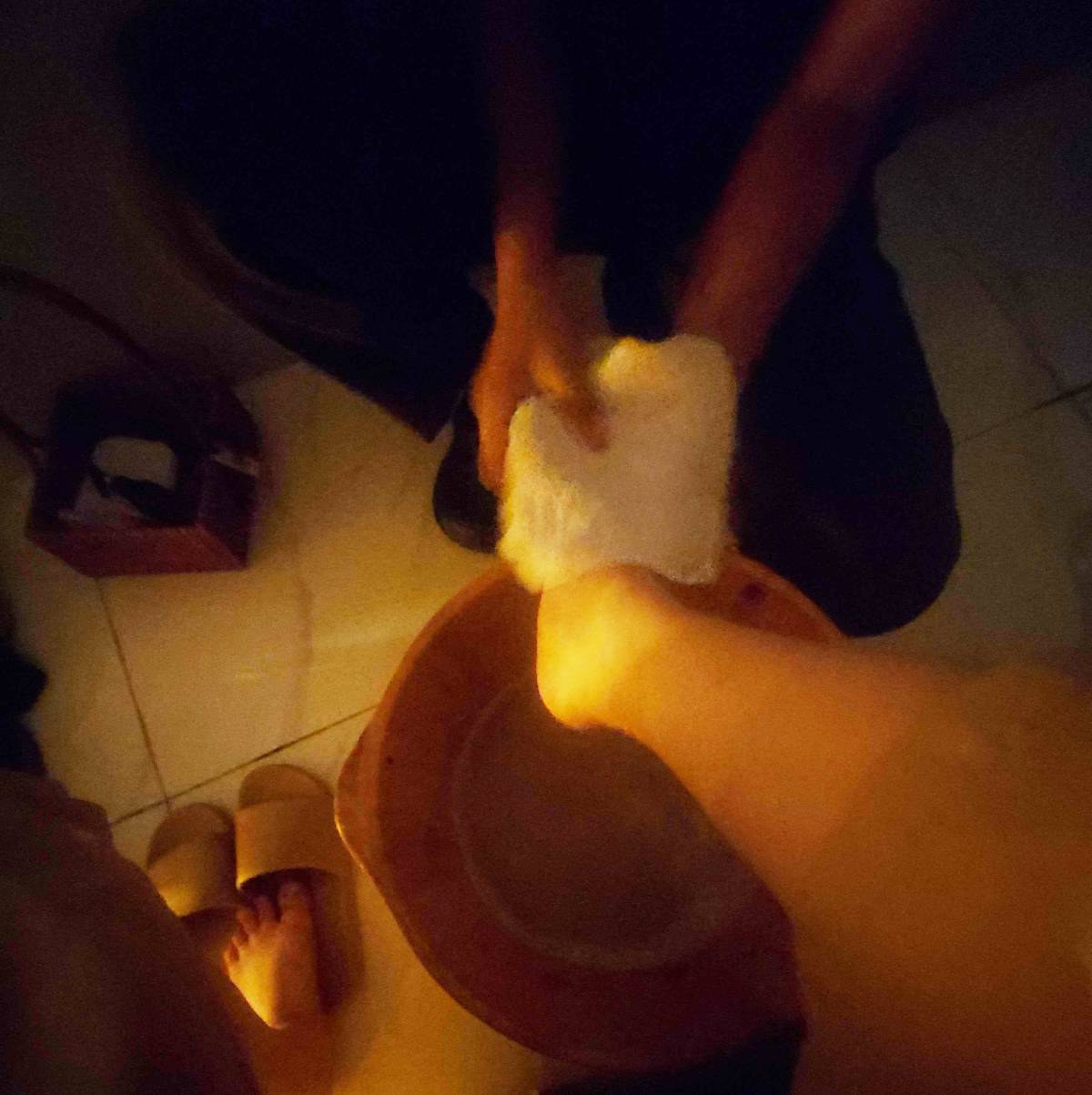 EVERY treatment begins with a footbath.