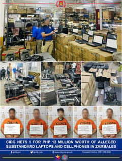 CIDG nabs five for selling P12M worth of electronics in Subic Freeport