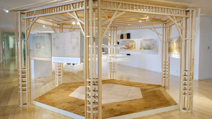 THE pavilion highlighting the Coconut Palace showcases a central maquette, surrounded by delicate watercolors of its interior.