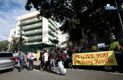Supporters rally for Bong Revilla during arraignment