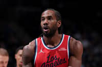 Kawhi Leonard #2 of the LA Clippers shoots a free throw during the game against the Minnesota Timberwolves on February 8, 2026 at Target Center in Minneapolis, Minnesota.
