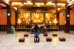 People visit Seng Guan temple ahead of Chinese New Year