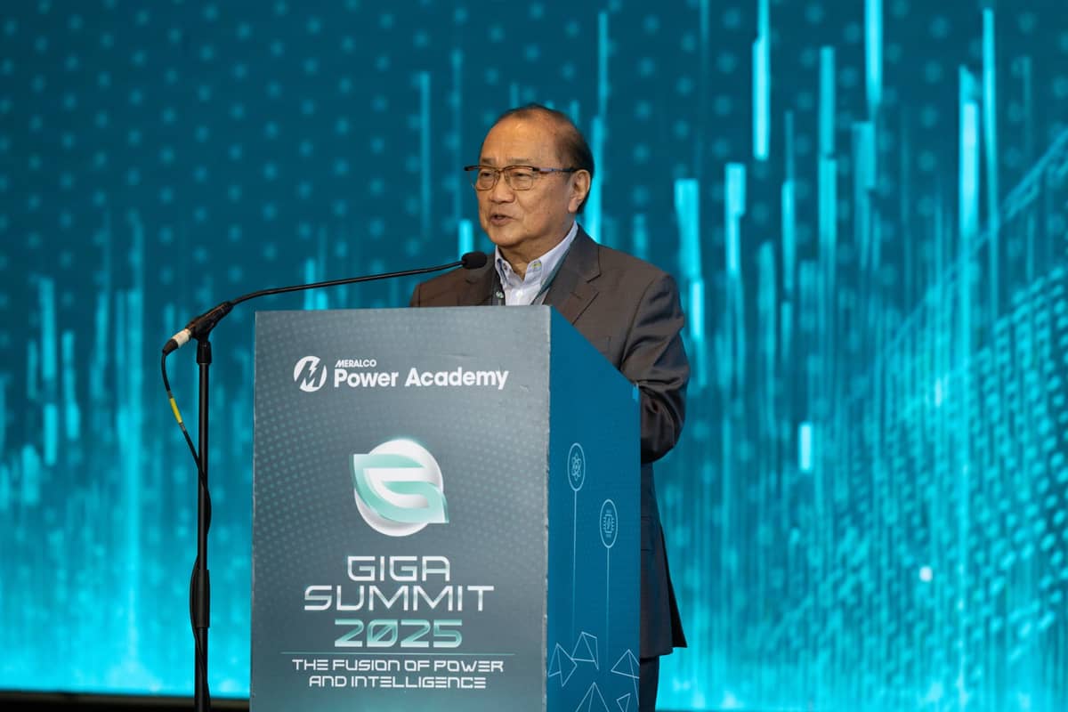 MERALCO chairman and chief executive officer Manuel V. Pangilinan launches the company’s Nuclear Energy Strategic Transition program at the two-day Giga Summit 2025 held in Makati City.