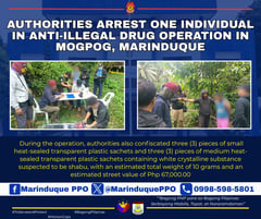 Buy-bust in Mogpog nets suspected drug seller