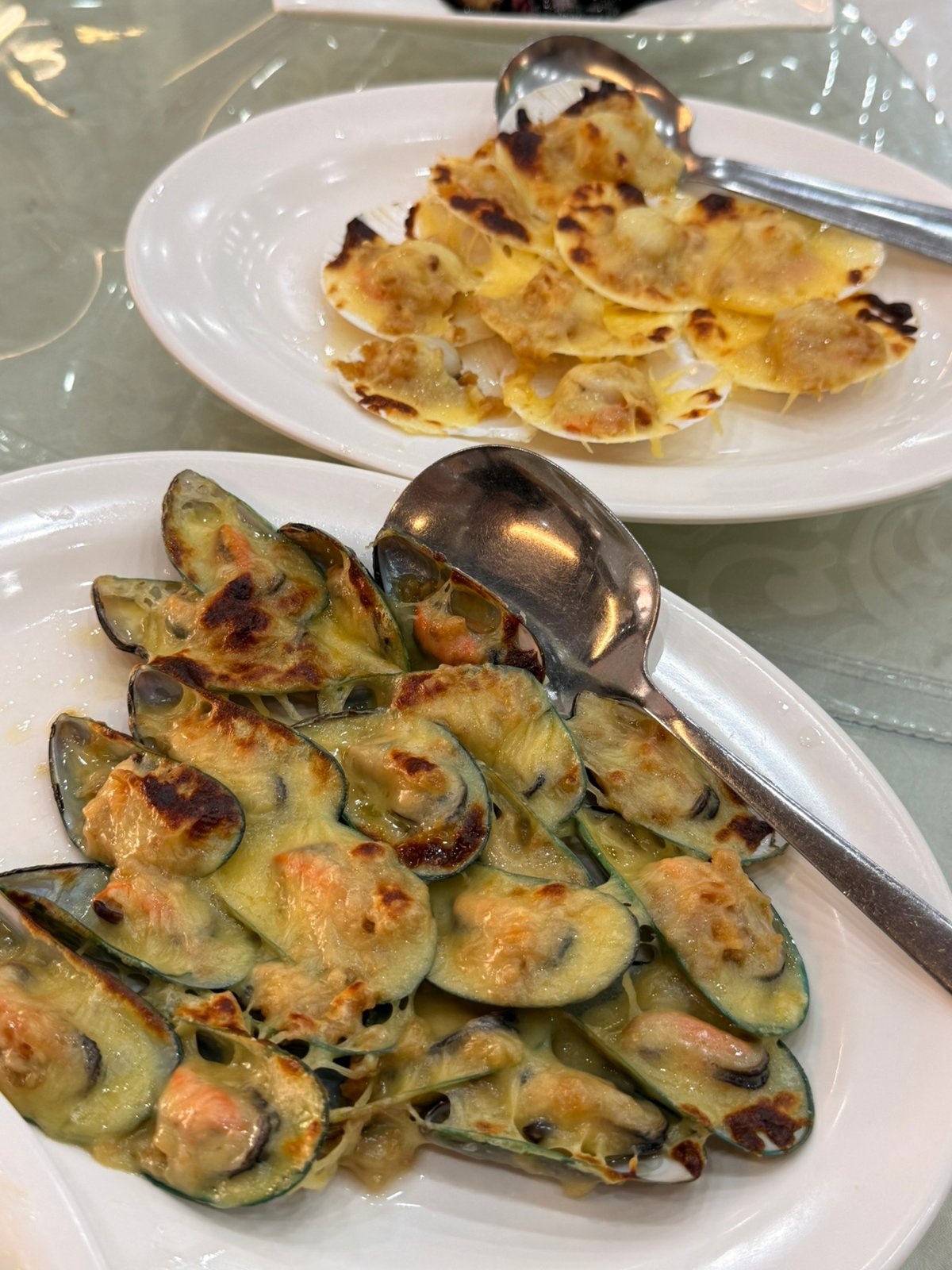 BAKED Mussels and Scallops.