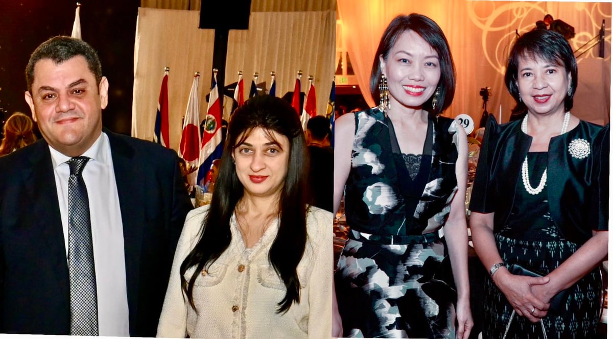 AMBASSADOR of Egypt, H.E. Nader Zaki and his spouse Nancy Ramzy, Singaporean Amb. HE Constance See, Thailand Amb. HE Makawadee Sumitmor.jpg